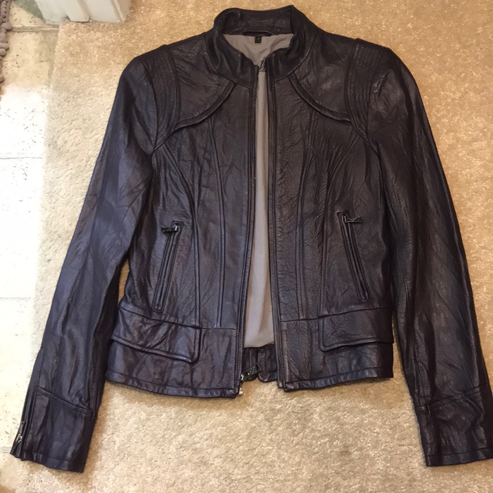Steve Madden Women’s Leather Jacket Dark Purple